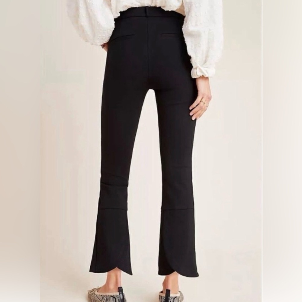 Anthropologie Essentials Collection 
Black Pant Tulip Hem Trousers